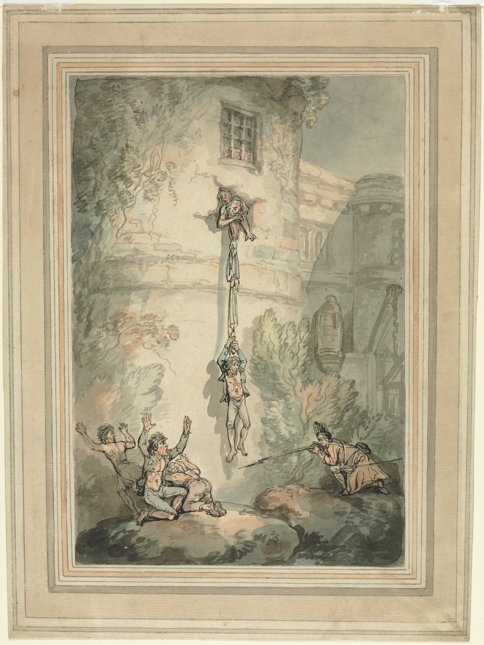 A francia foglyok szökése alkotó: Thomas Rowlandson