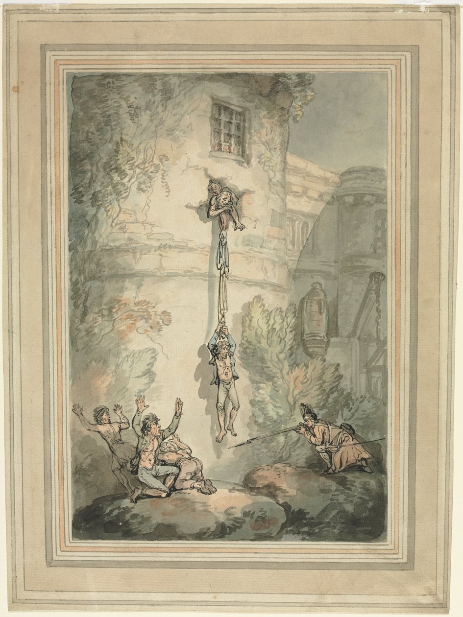A francia foglyok szökése. alkotó: Thomas Rowlandson