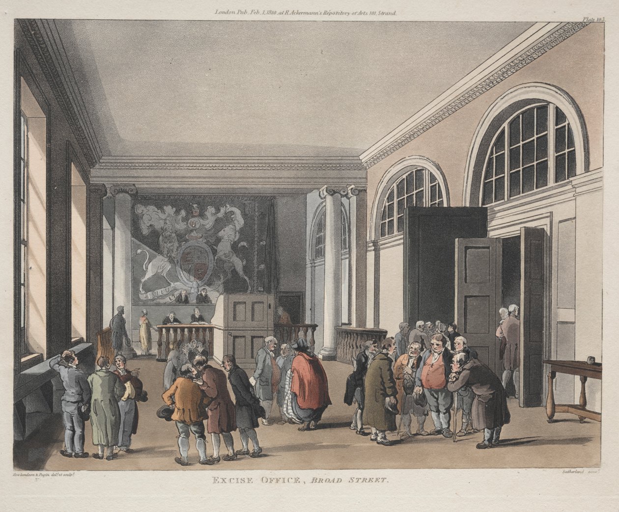 Jövedéki Iroda, Broad Street alkotó: Thomas Rowlandson