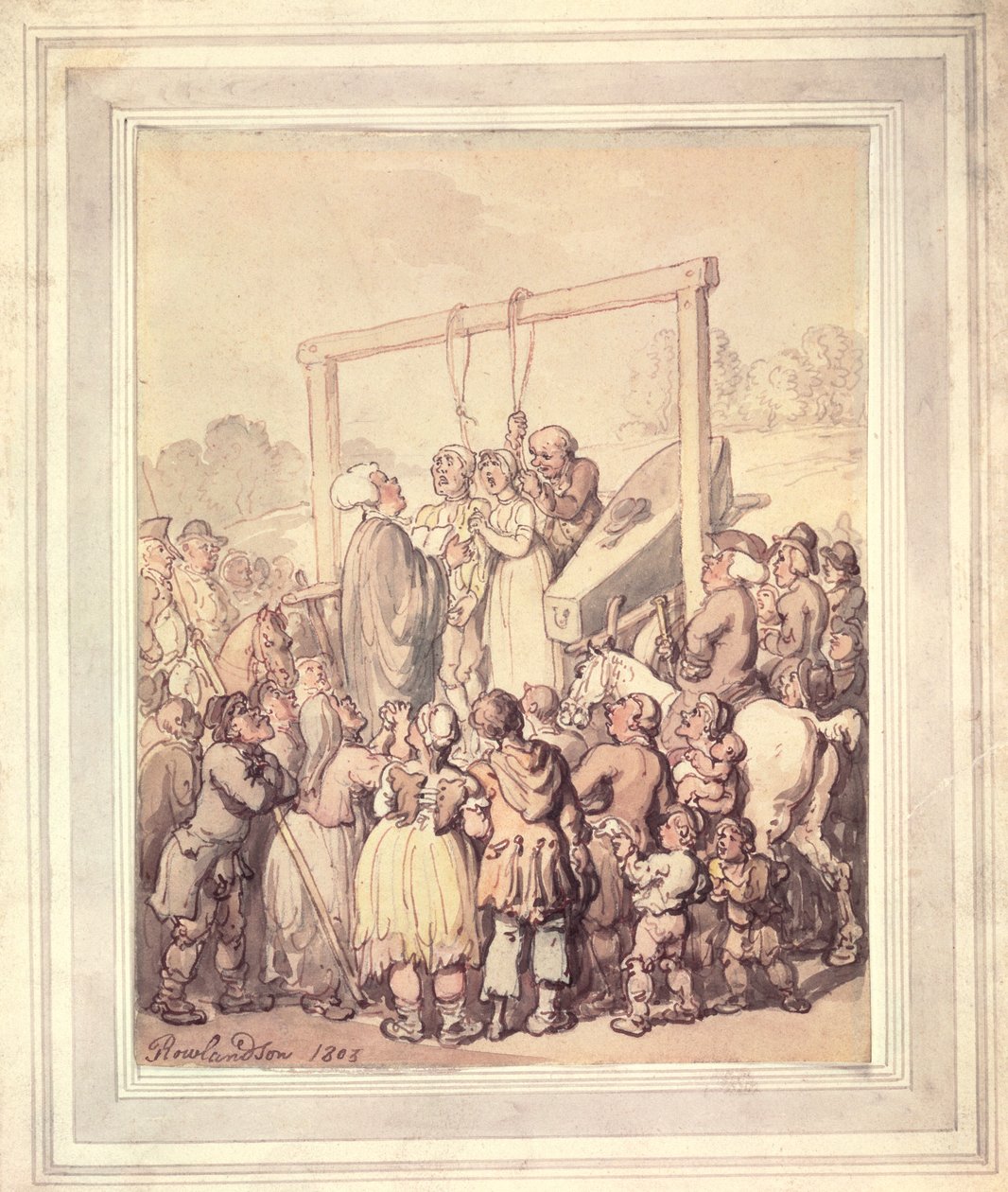 Kivégzés Tyburnban, 1803 alkotó: Thomas Rowlandson