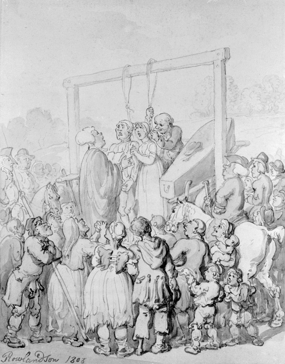 Kivégzés Tyburnban, 1803 alkotó: Thomas Rowlandson