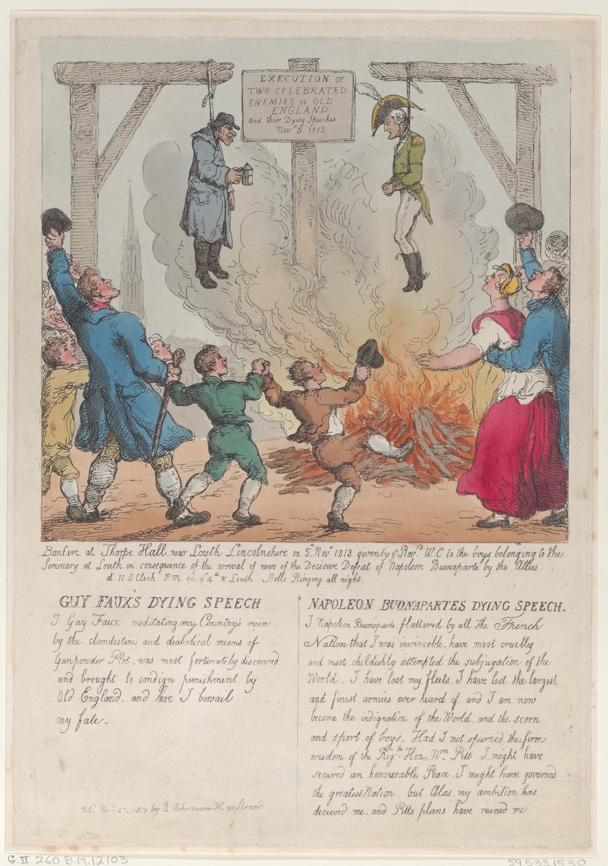 Ó-Anglia két ünnepelt ellenségének kivégzése, 1813. november 27., 1813. november 27. alkotó: Thomas Rowlandson