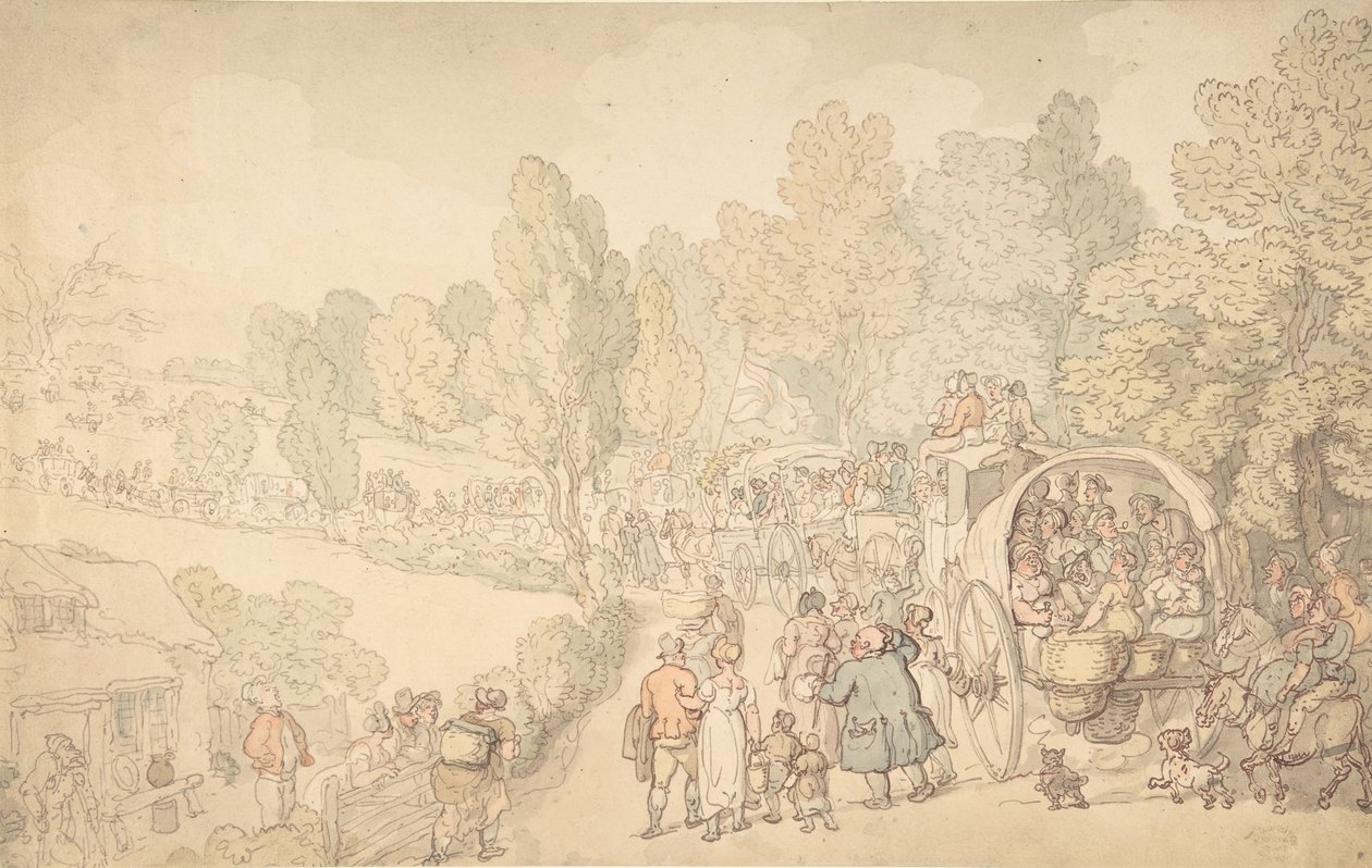 Fairlop Fair, Essex, kb. 1816. alkotó: Thomas Rowlandson