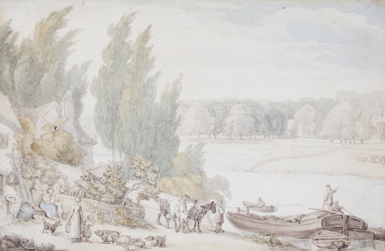 Tanya a folyó partján alkotó: Thomas Rowlandson