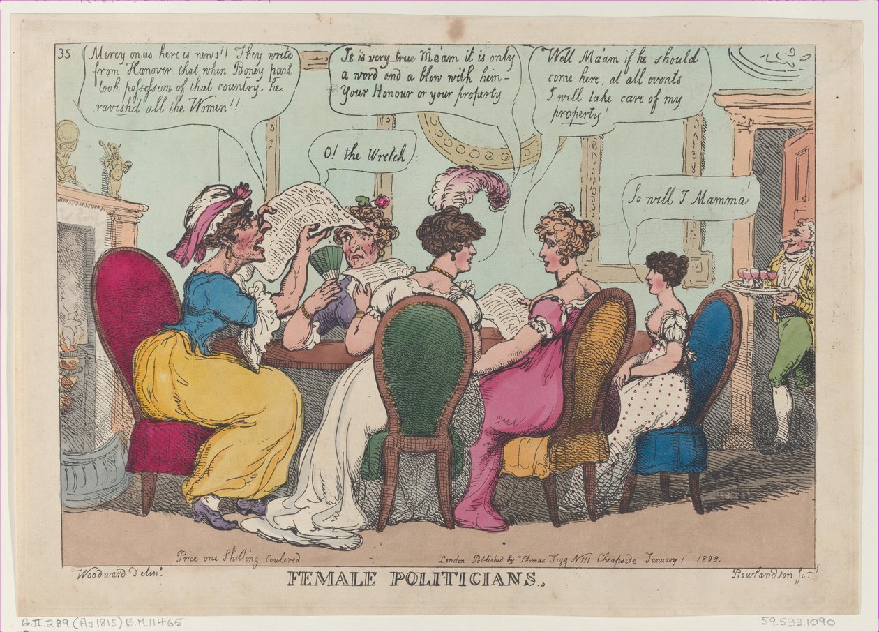 Női politikusok, 1808. január 1., 1808. január 1. alkotó: Thomas Rowlandson