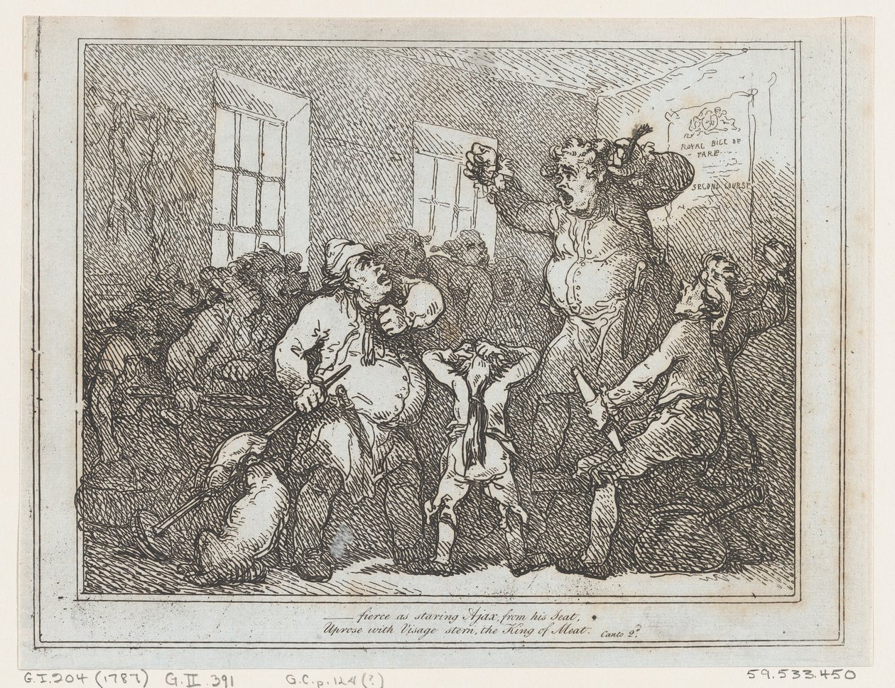 Ebből a székből nézve olyan félelmetes, mint a meredten bámuló Ajax... alkotó: Thomas Rowlandson