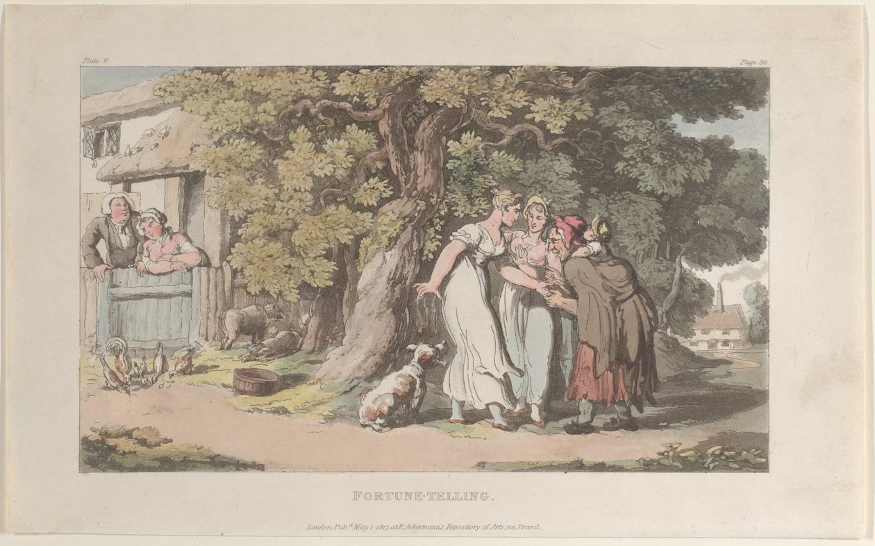 Jóslás, The Vicar of Wakefield, 1817. május 1., 1817. május 1. alkotó: Thomas Rowlandson