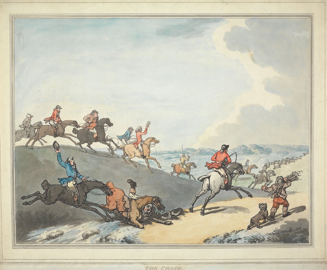 Róka-vadászat [hatrészes sorozat]:   2. Az üldözés alkotó: Thomas Rowlandson