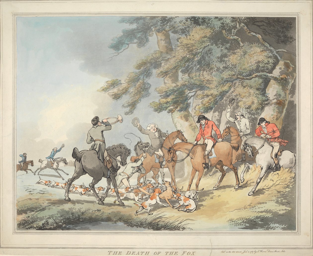 Róka-vadászat [hatrészes sorozat]:   3. A róka halála alkotó: Thomas Rowlandson