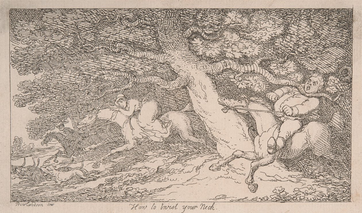 Róka-vadászat: Hogyan törjük ki a nyakunkat [az „Advice to Sportsmen” című műből] alkotó: Thomas Rowlandson