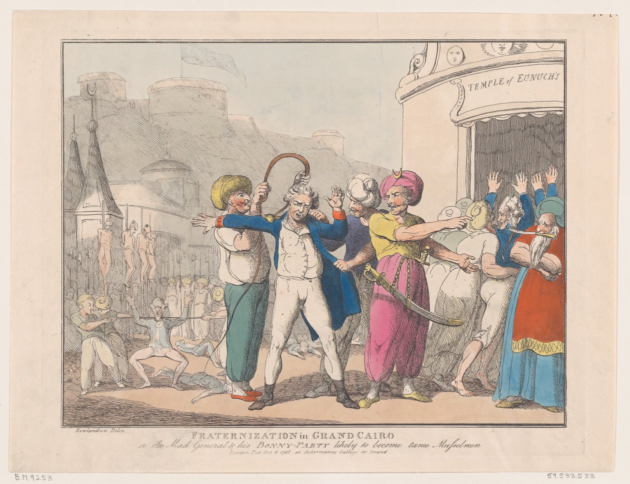 Fraternization in Grand Cairo, avagy The Mad General & his Bonny Party Valószínűleg..., 1798. október 9. alkotó: Thomas Rowlandson