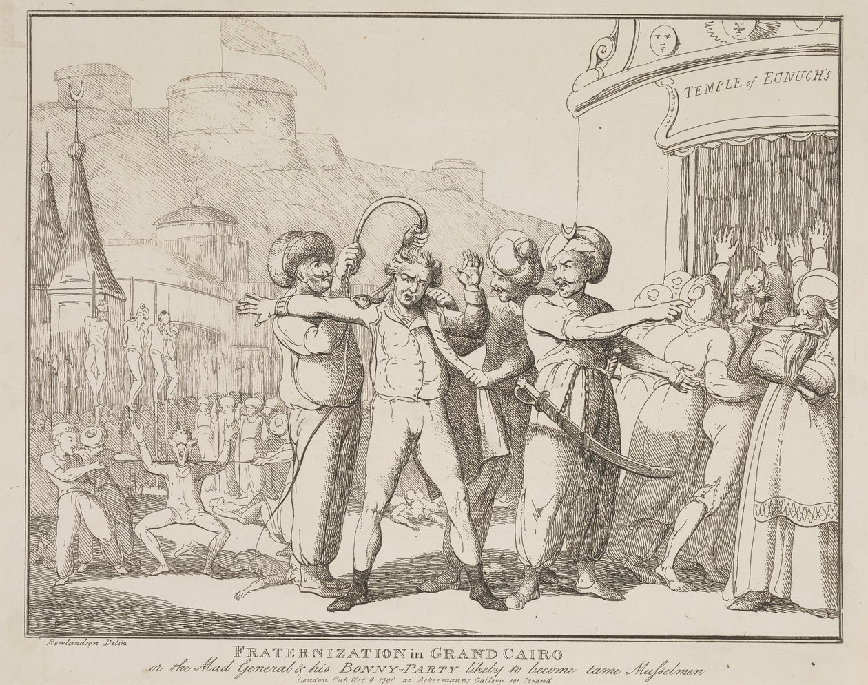 Baráti összejövetel Nagy-Kairóban, avagy az őrült tábornok és vidám társasága, akik valószínűleg szelíd muszlimokká válnak alkotó: Thomas Rowlandson