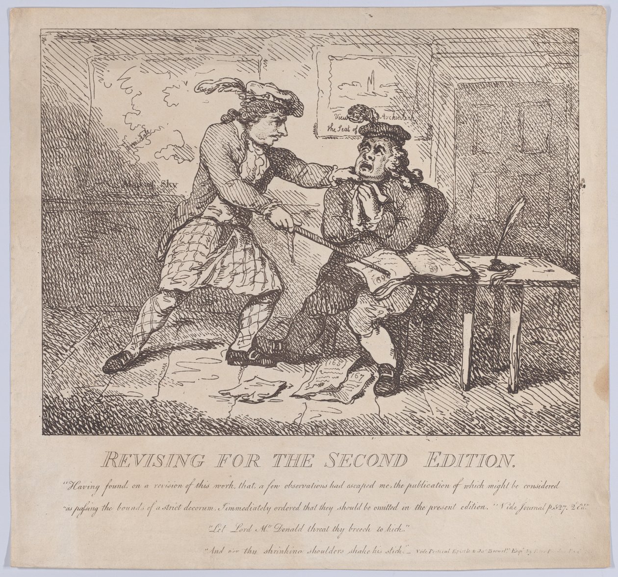 Frontispiece, Revising for the Second Edition Picturesque Beauties of Boswell, P..., 1786. június 15. alkotó: Thomas Rowlandson