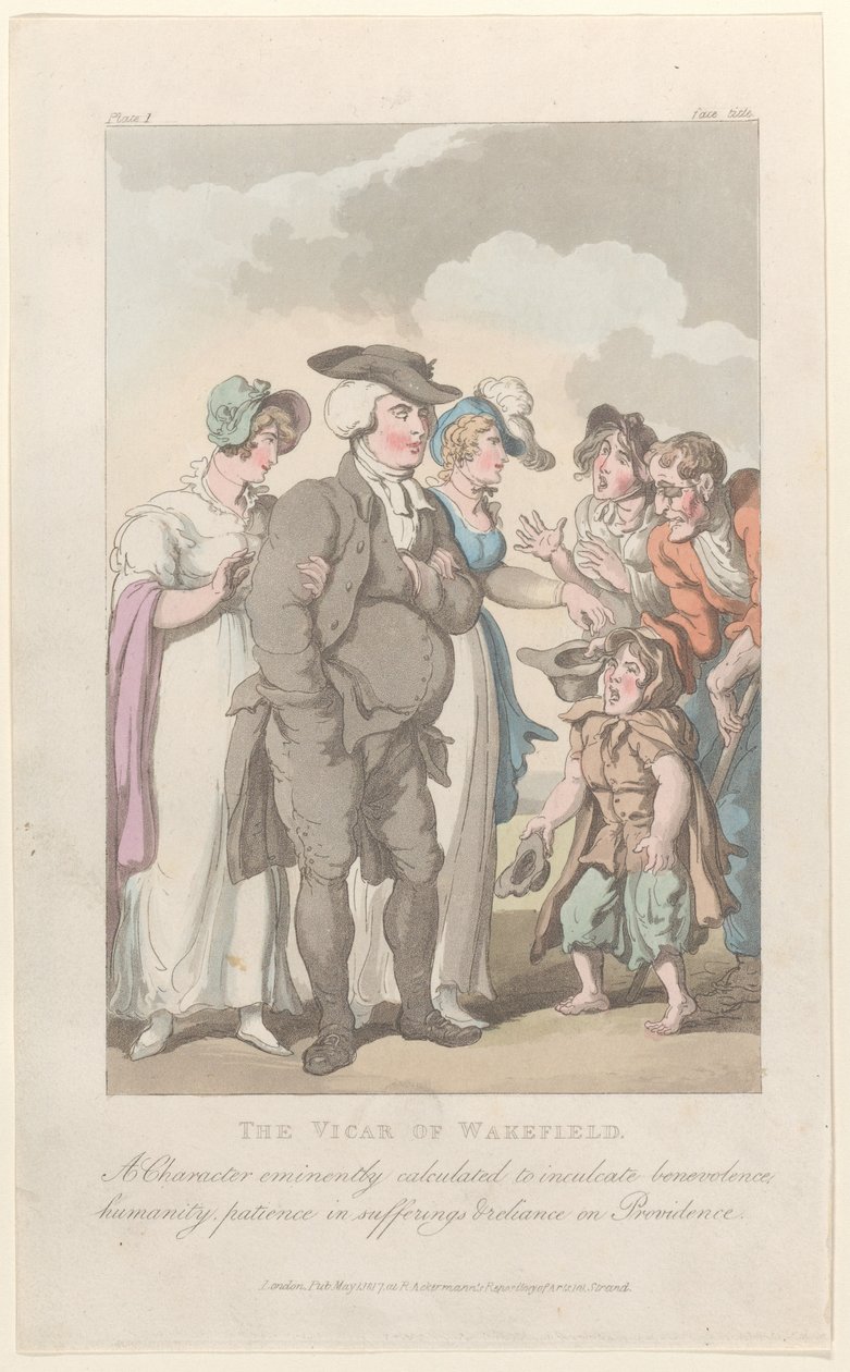 Frontispiece: The Vicar of Wakefield, a The Vicar of Wakefieldből, 1817. május 1., 1817. május 1. alkotó: Thomas Rowlandson