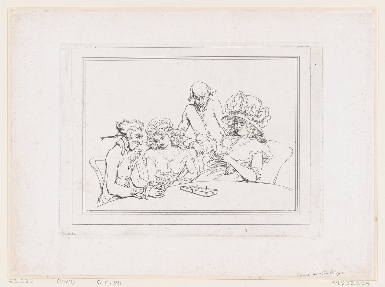 Cribbage-játék alkotó: Thomas Rowlandson