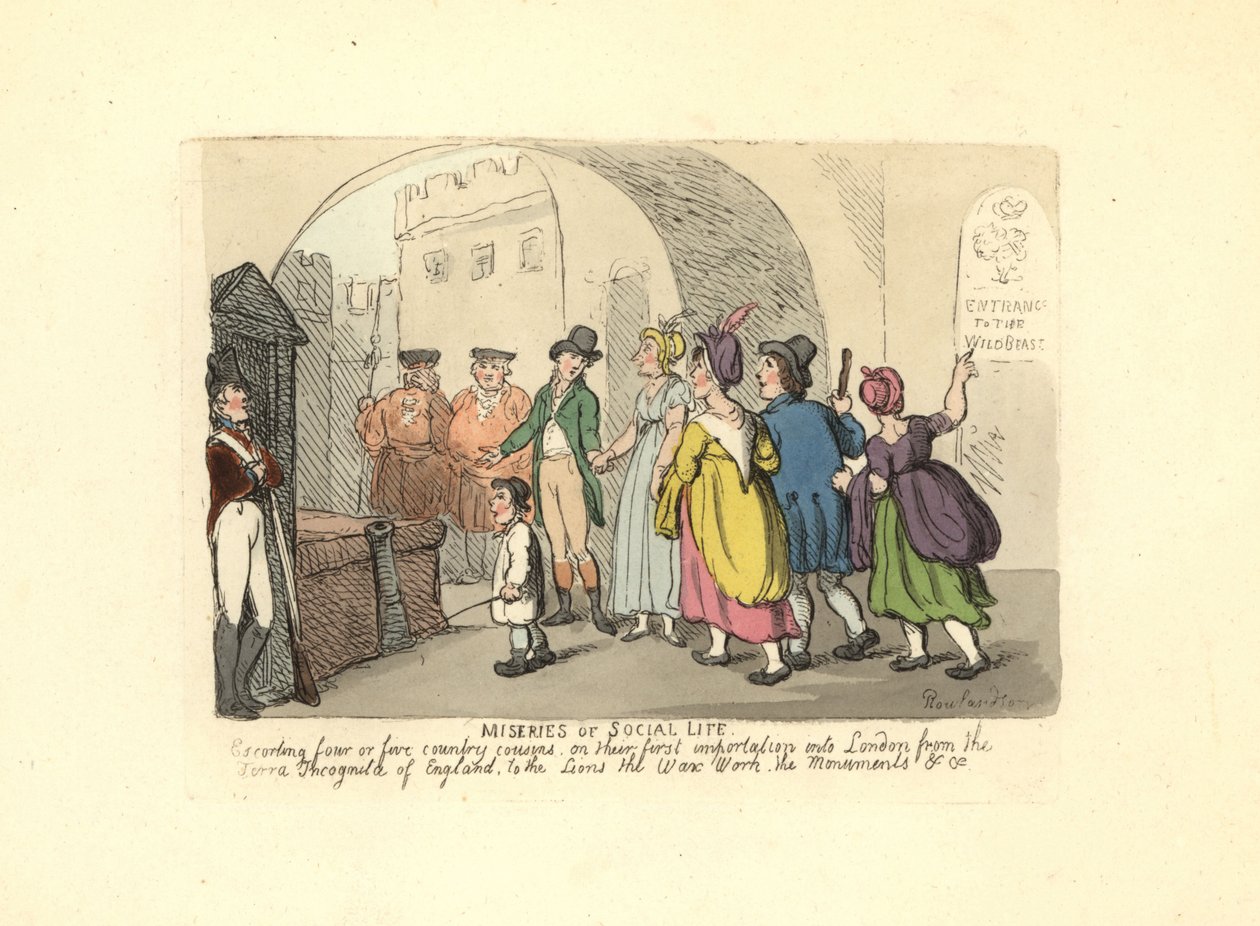 Úriember, aki vidéki unokatestvéreket kísér első londoni útjukra alkotó: Thomas Rowlandson