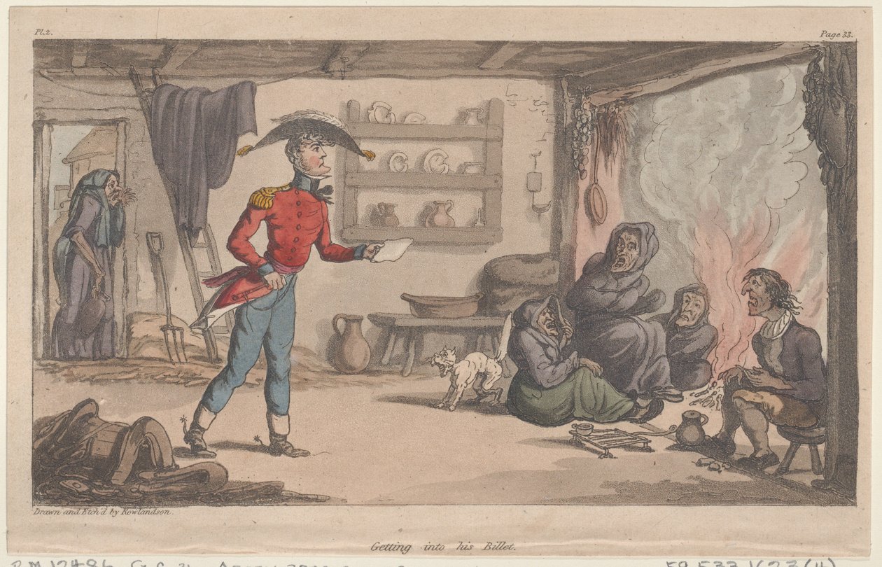 Bekerülni a tuskójába, Johnny Newcome katonai kalandjaiból, 1815., 1815. alkotó: Thomas Rowlandson