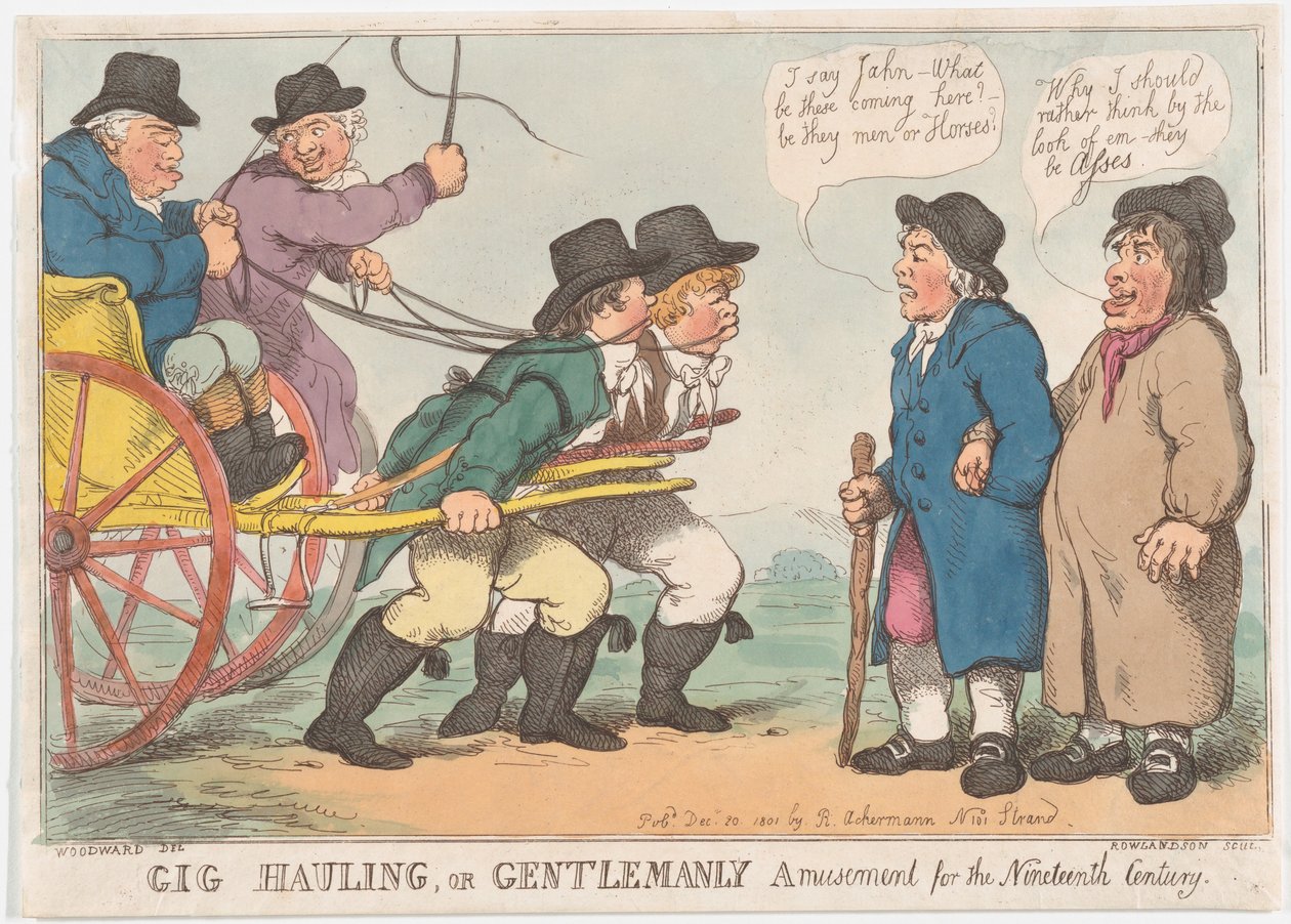 Gig Hauling, avagy Gentlemanly Amusement for the XIX Century, 1801. április 3., 1801. április 3. alkotó: Thomas Rowlandson