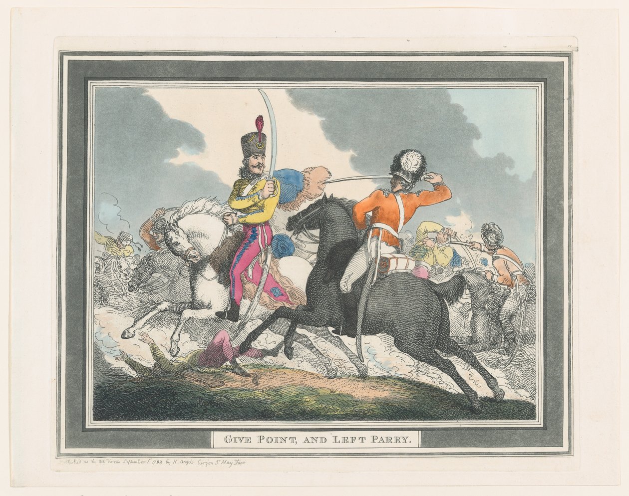 Pontozás és Left Parry, 1798. szeptember 1., 1798. szeptember 1. alkotó: Thomas Rowlandson