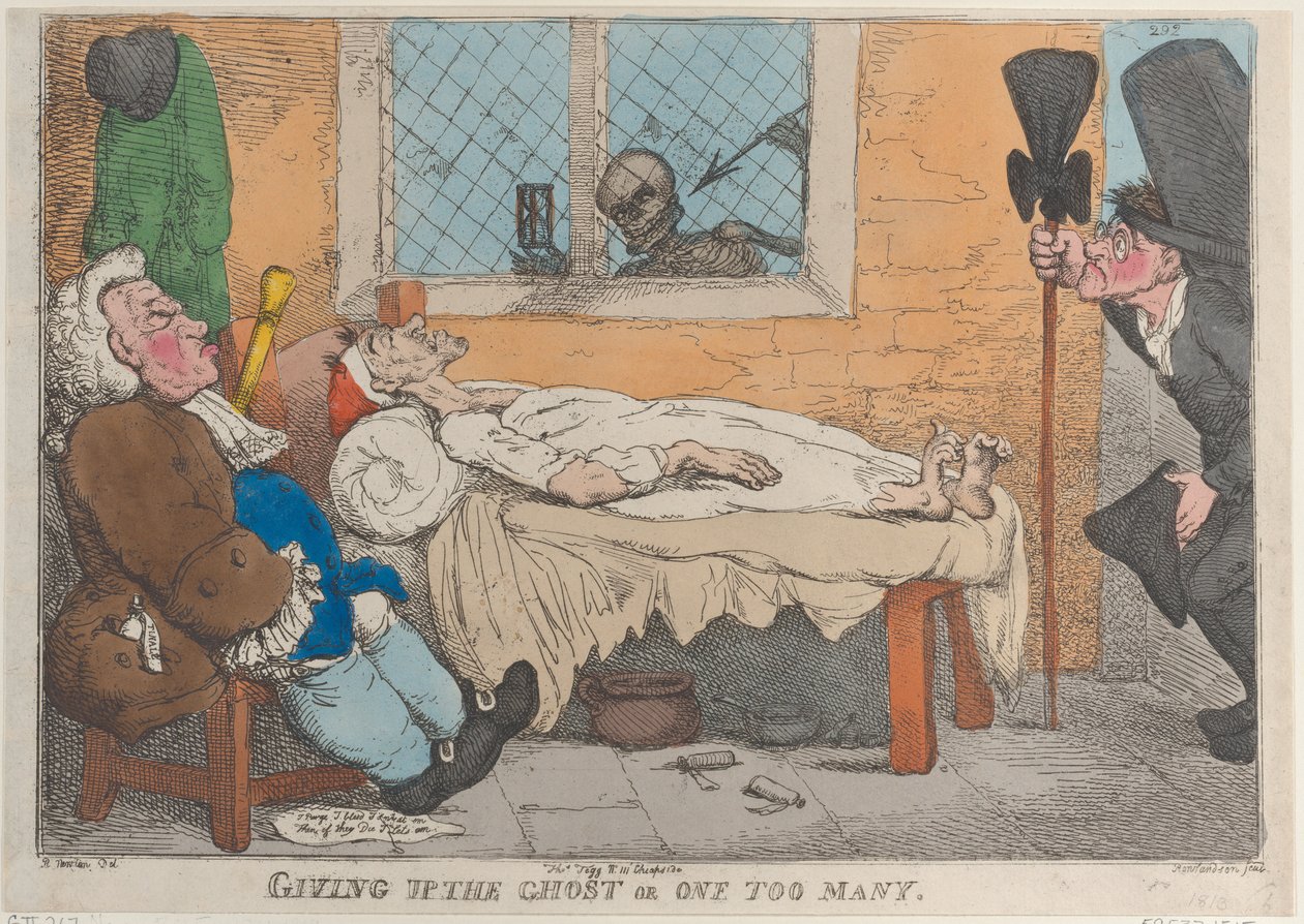 Feladni a szellemet vagy túl sok, 1813., 1813. alkotó: Thomas Rowlandson