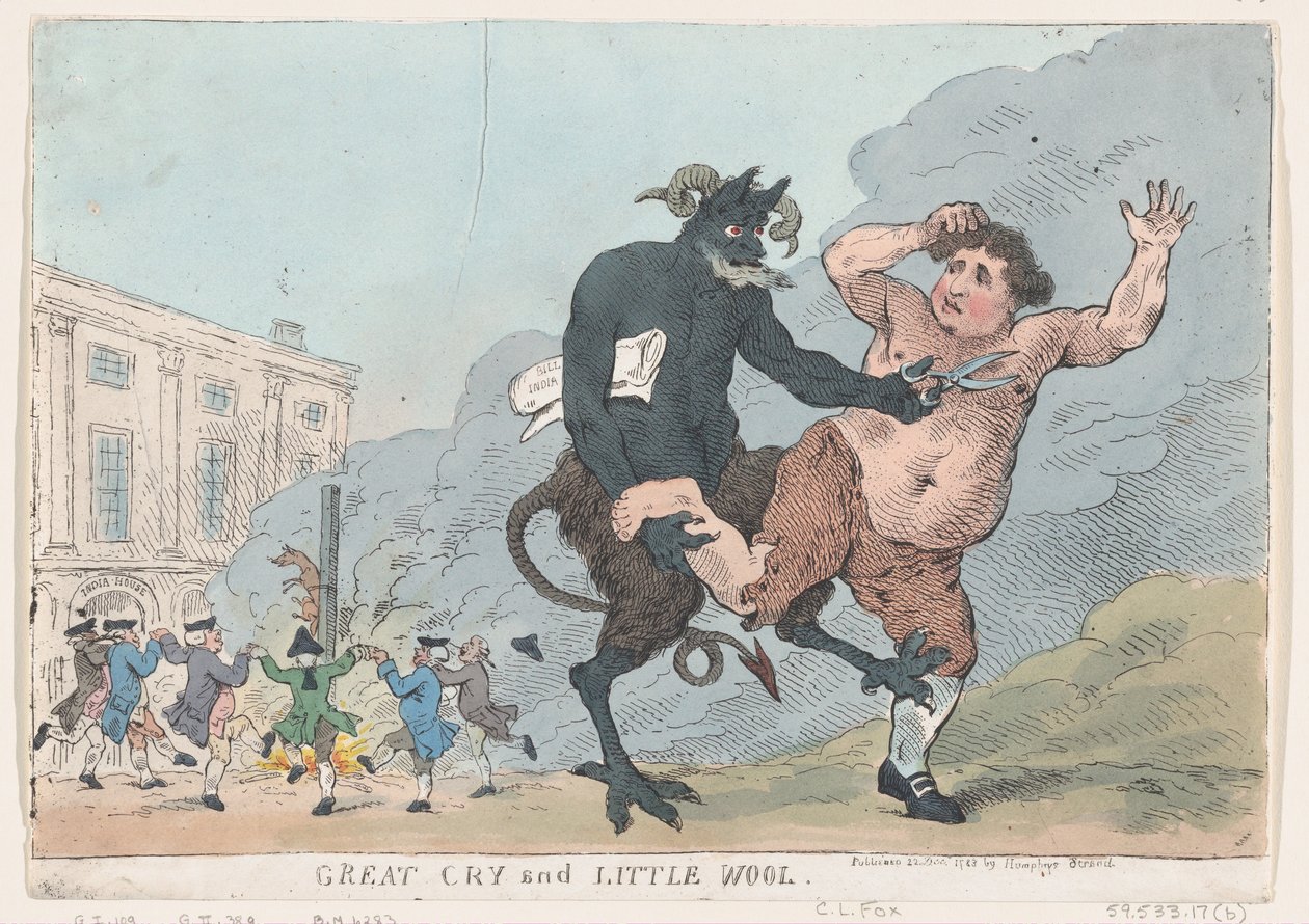 Nagy kiáltás és kis gyapjú, 1783. december 22., 1783. december 22. alkotó: Thomas Rowlandson