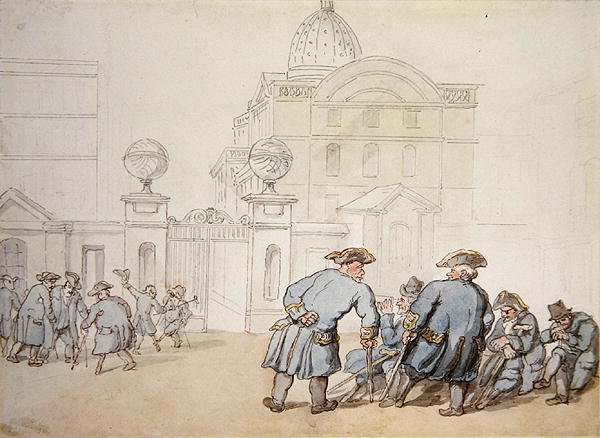 Greenwich Kórház (ceruza és akvarell papíron) alkotó: Thomas Rowlandson
