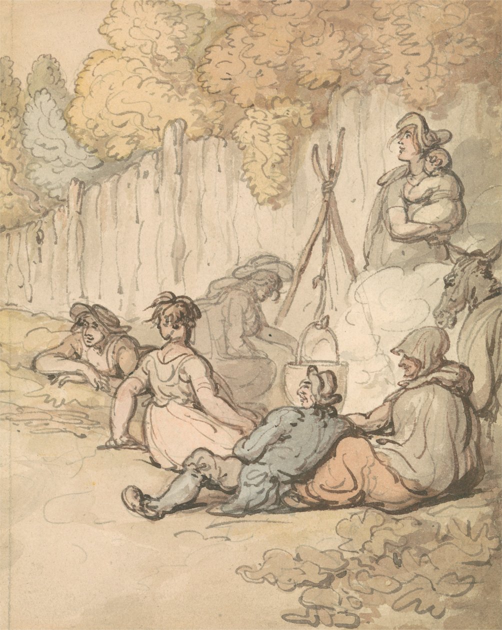 Cigányok tűzön főznek alkotó: Thomas Rowlandson