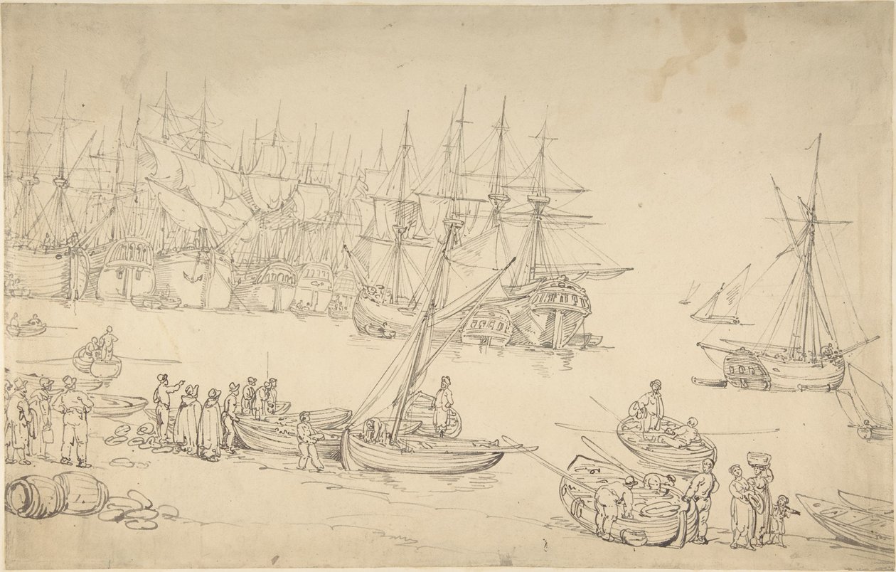 Kikötői jelenet alkotó: Thomas Rowlandson