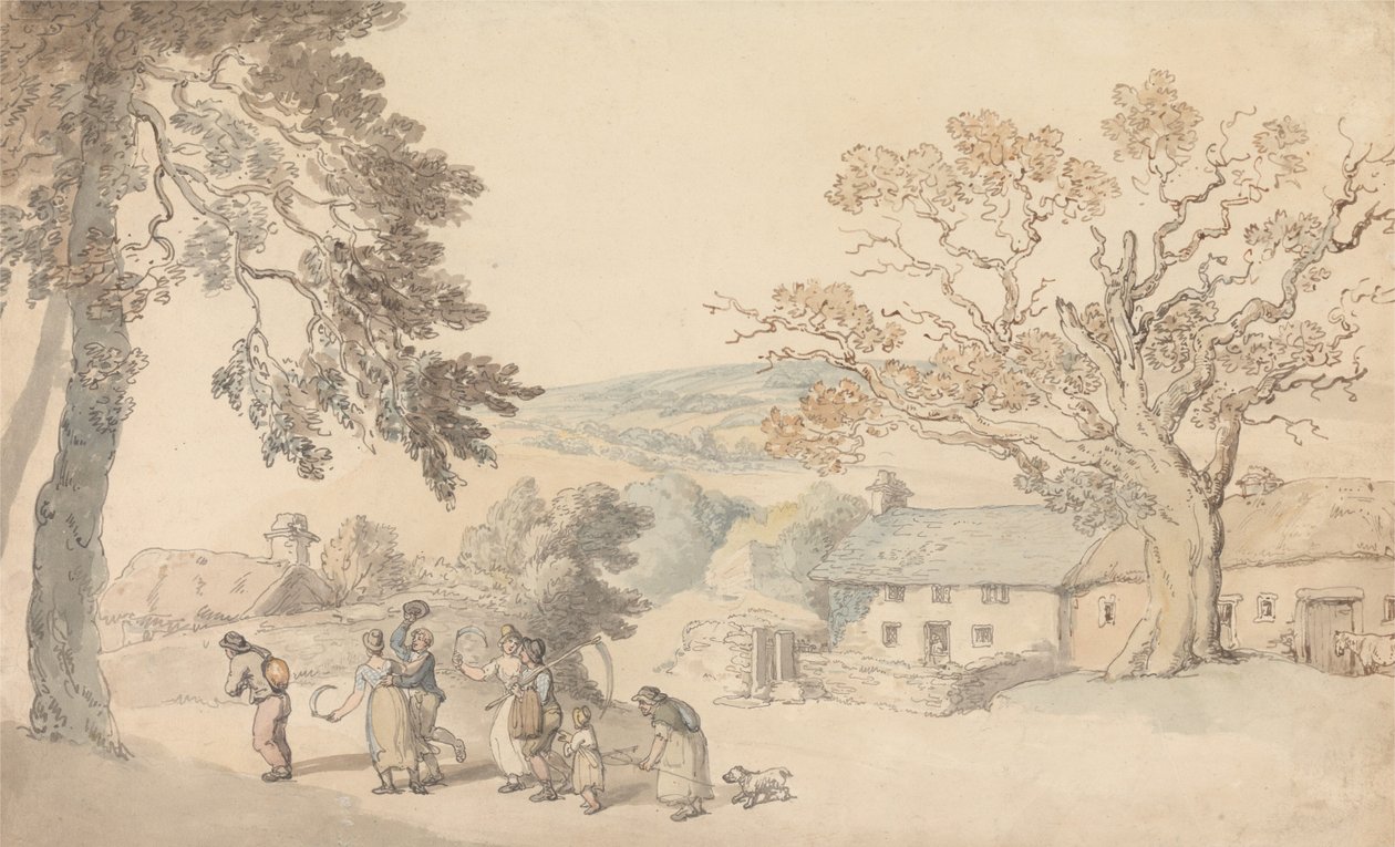 A betakarítók munkába állnak alkotó: Thomas Rowlandson
