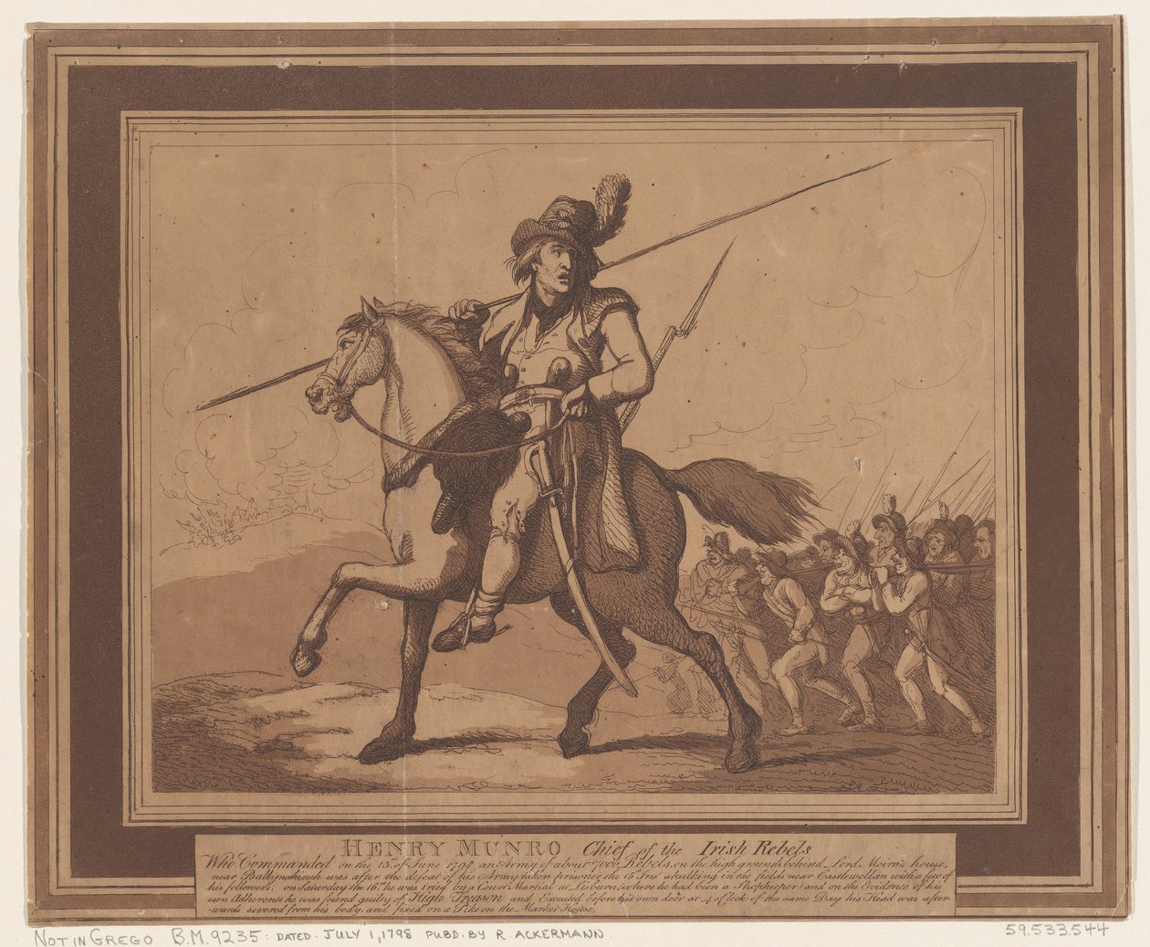 Henry Munro, az ír lázadók főnöke, 1798. július 1., 1798. július 1. alkotó: Thomas Rowlandson