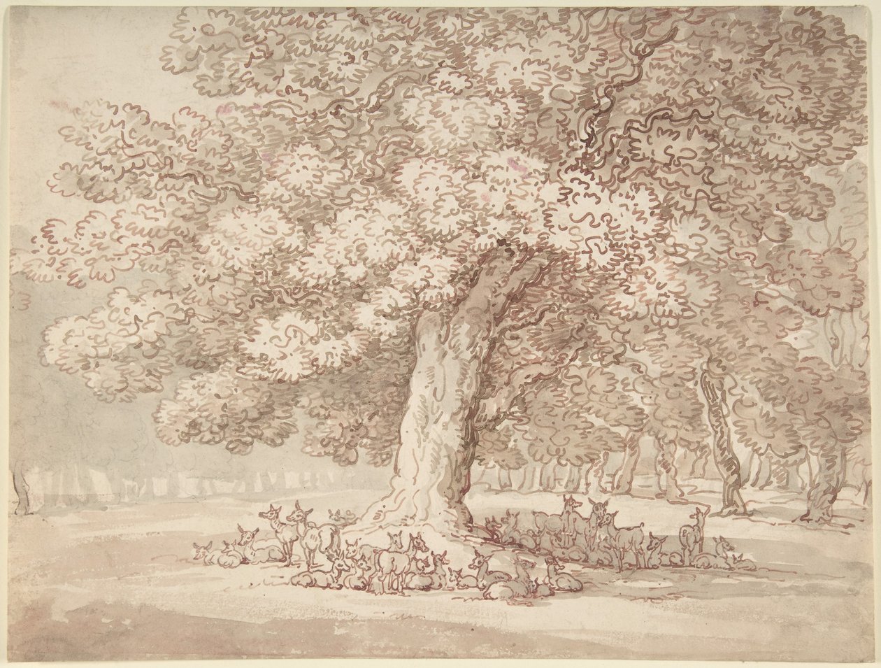 Szarvascsorda egy tölgyfa alatt alkotó: Thomas Rowlandson
