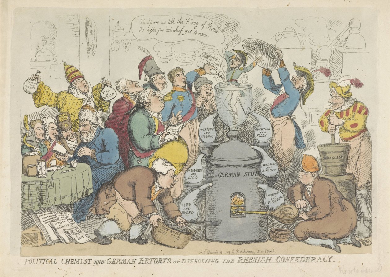 A Rajna-szövetség feloszlatása, 1813 alkotó: Thomas Rowlandson