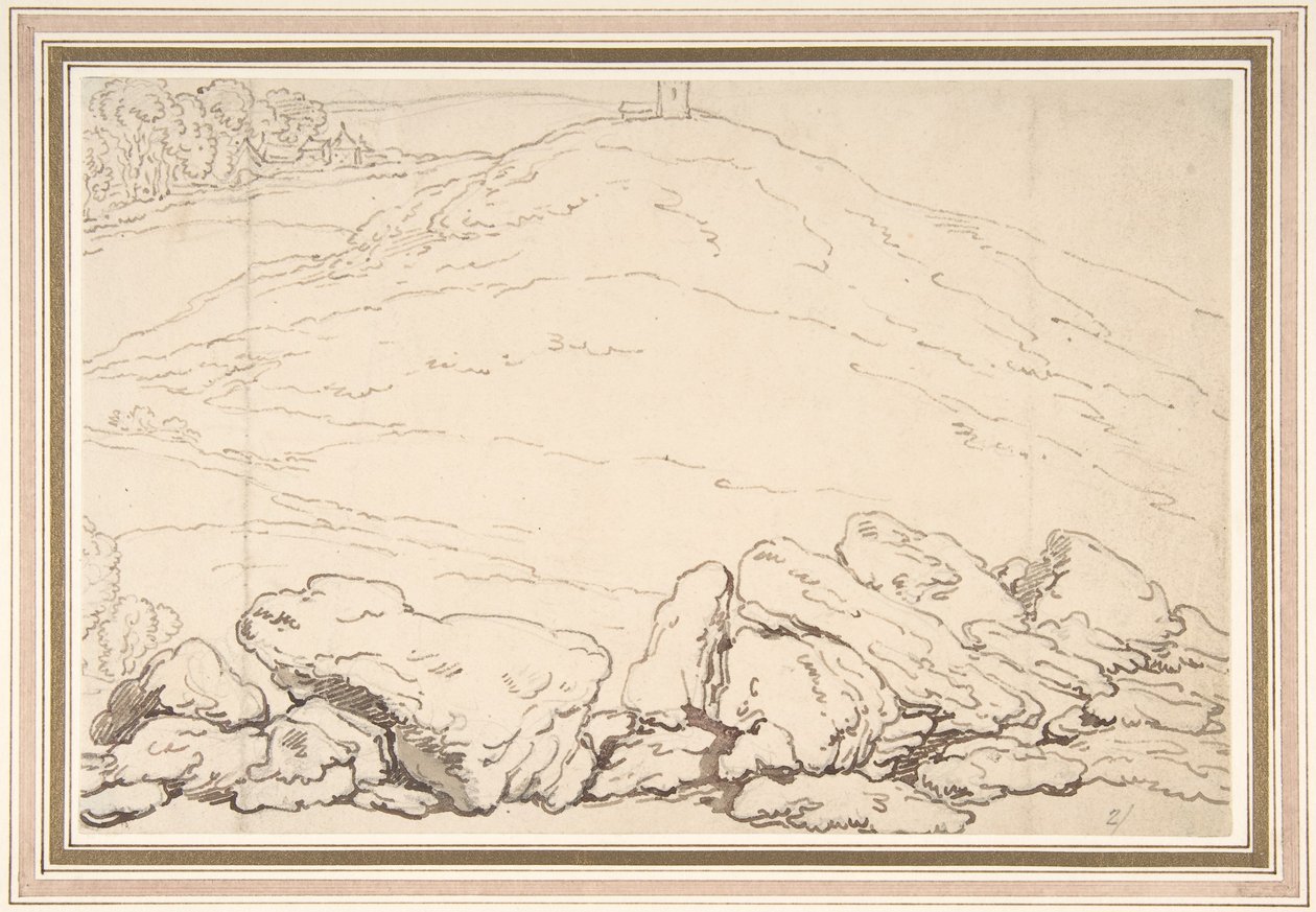 Dombos táj sziklákkal alkotó: Thomas Rowlandson