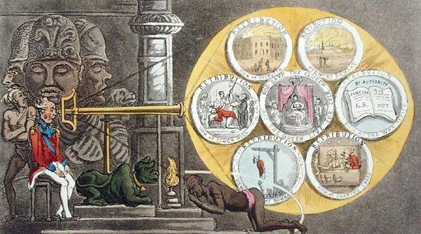 Hindoo varázslatok, Kilátás Elephantában, A nagymester, avagy Qui Hi kalandjai? Hindostanban. William Combe (1741-1823) Hudibras-verse nyolc énekben a kvízből, Thomas Tegg, London alkotó: Thomas Rowlandson