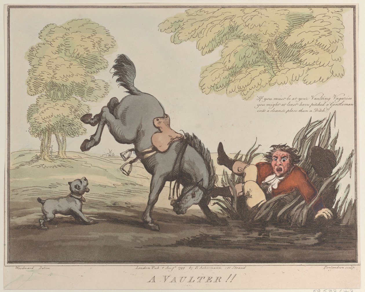 Lóteljesítmények, 12. vázlat: A Vaulter !!, 1799. augusztus 1., 1799. augusztus 1. alkotó: Thomas Rowlandson