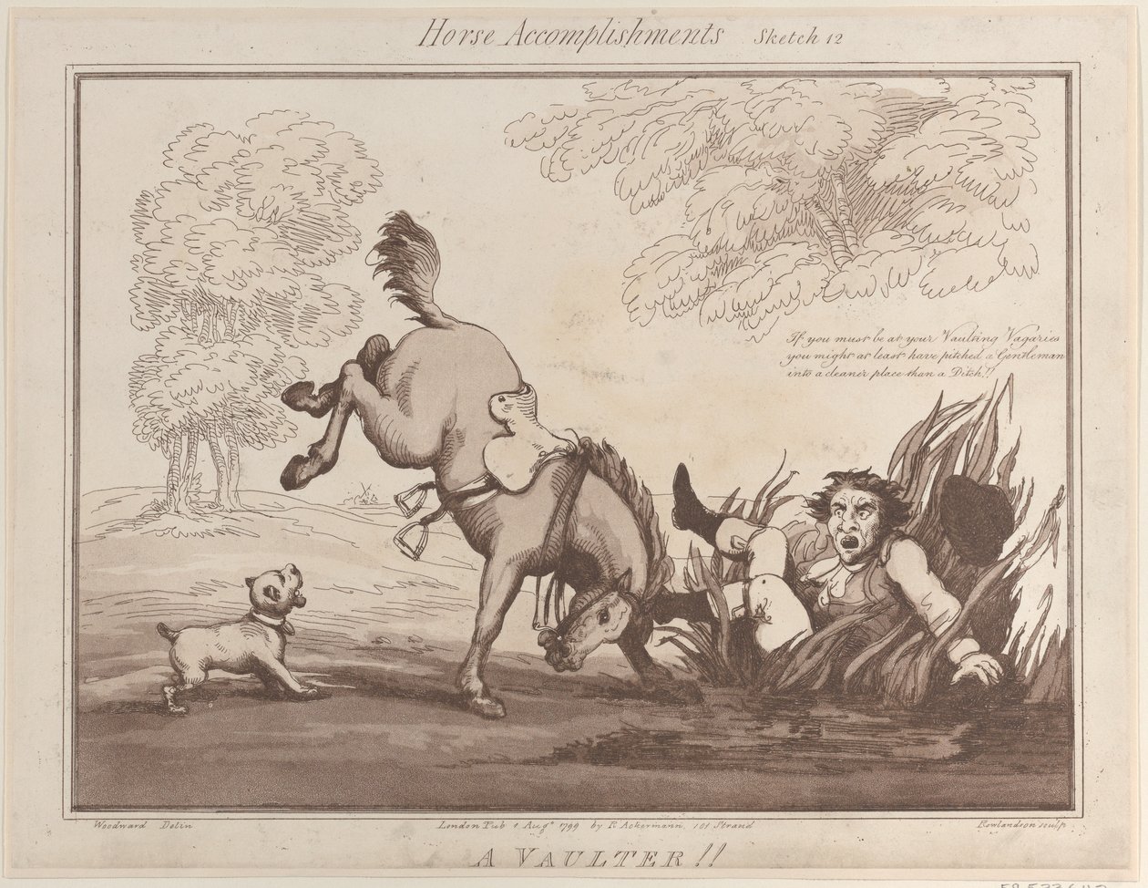 Lóteljesítmények, 12. vázlat: A Vaulter !!, 1799. augusztus 1., 1799. augusztus 1. alkotó: Thomas Rowlandson