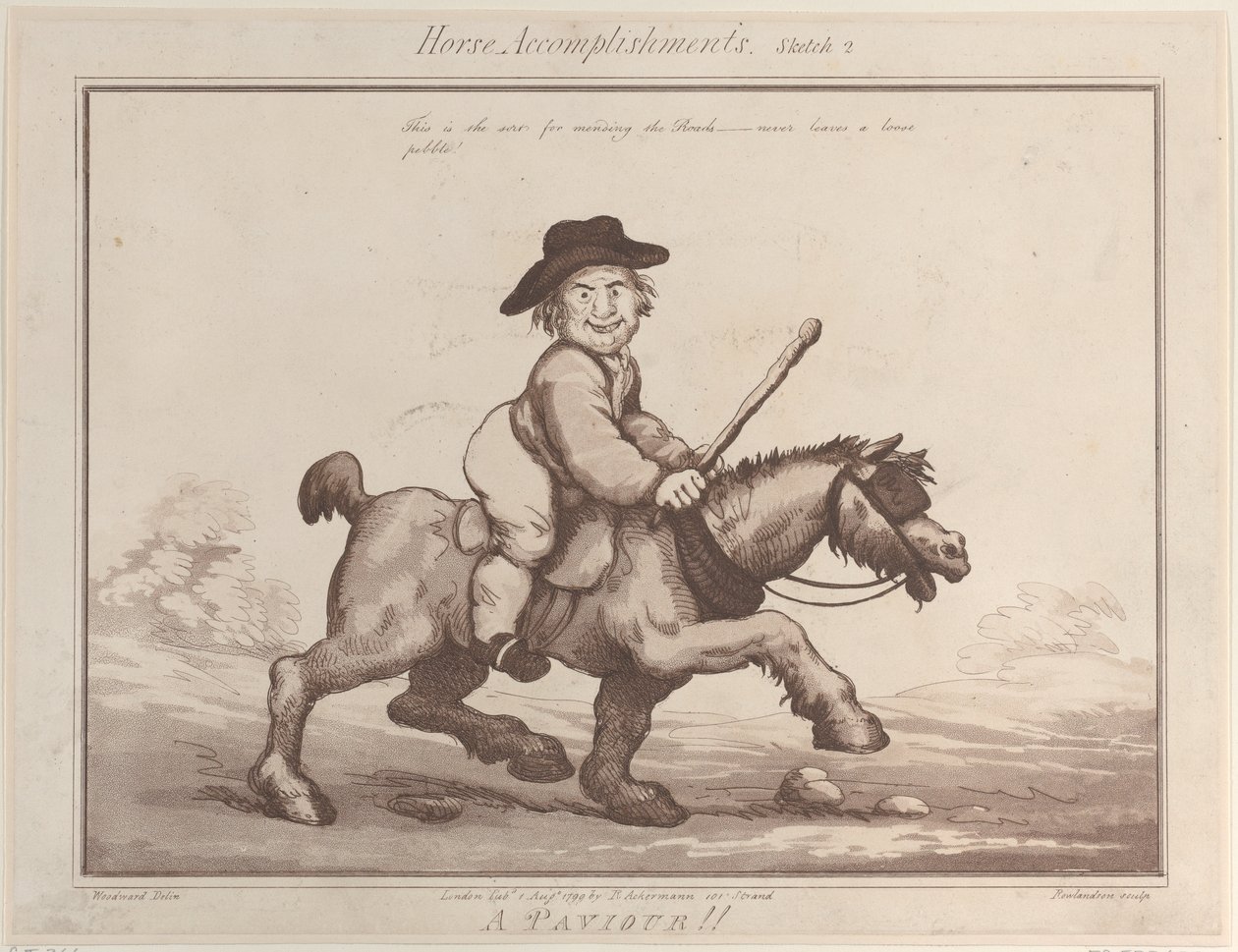 Horse Accomplishments, 2. vázlat: A Paviour !!, 1799. augusztus 1., 1799. augusztus 1. alkotó: Thomas Rowlandson