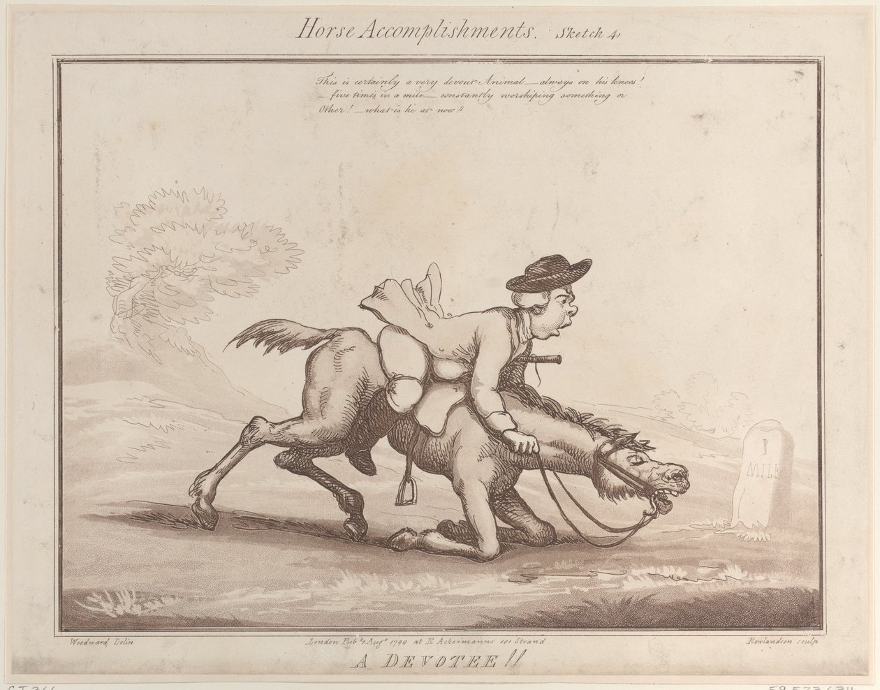 Lóteljesítmények, 4. vázlat: Egy bhakta !!, 1799. augusztus 1., 1799. augusztus 1. alkotó: Thomas Rowlandson