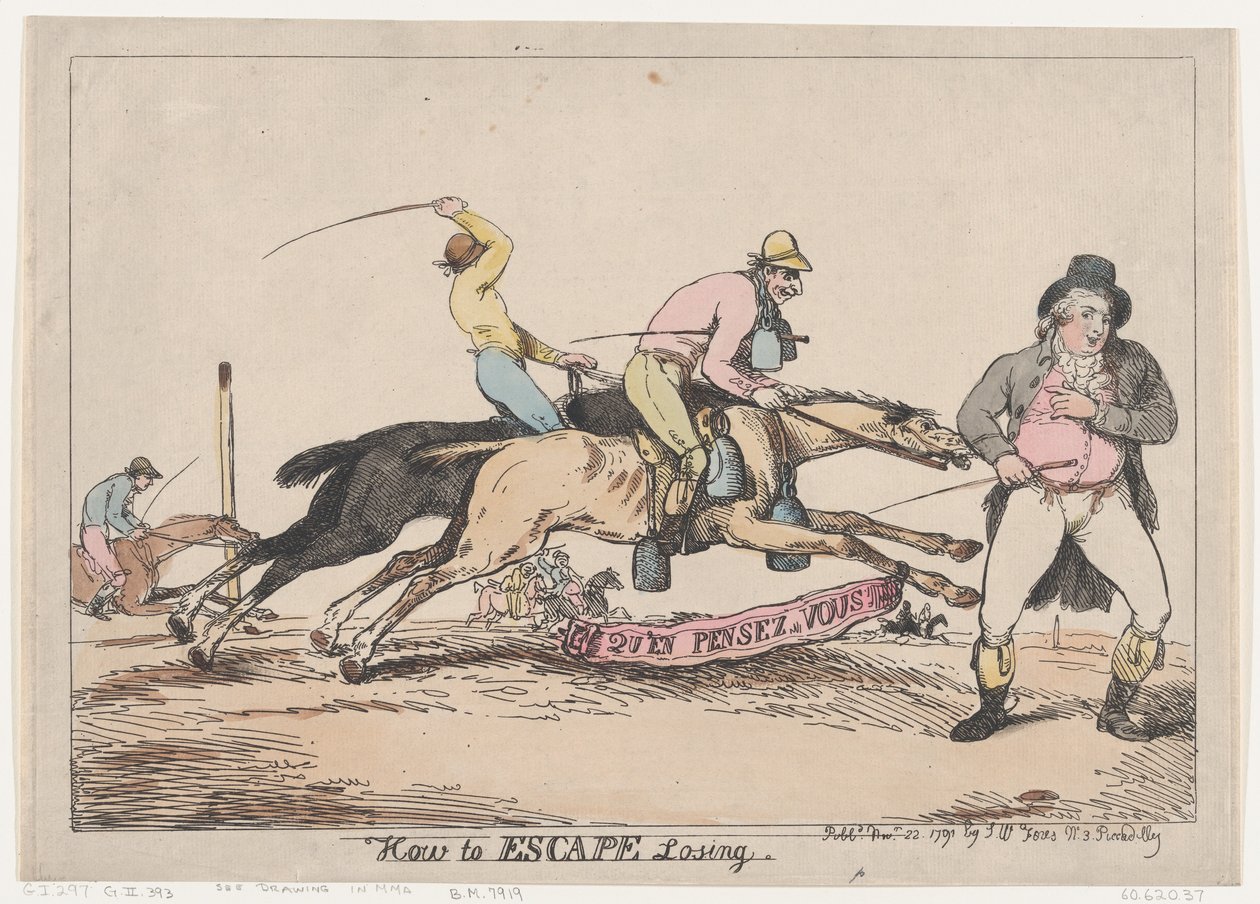 Hogyan meneküljünk a vesztes elől, 1791. november 22., 1791. november 22. alkotó: Thomas Rowlandson