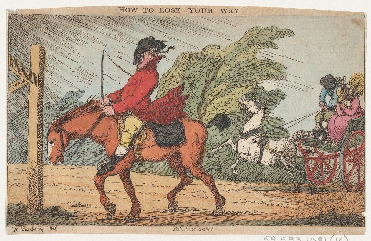 Hogyan veszítsd el az utat, 1808. június 11., 1808. június 11. alkotó: Thomas Rowlandson