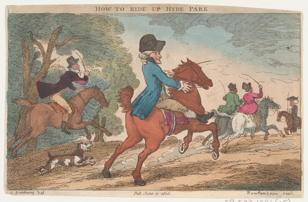 How to Ride Up Hyde Park, 1808. június 11., 1808. június 11. alkotó: Thomas Rowlandson