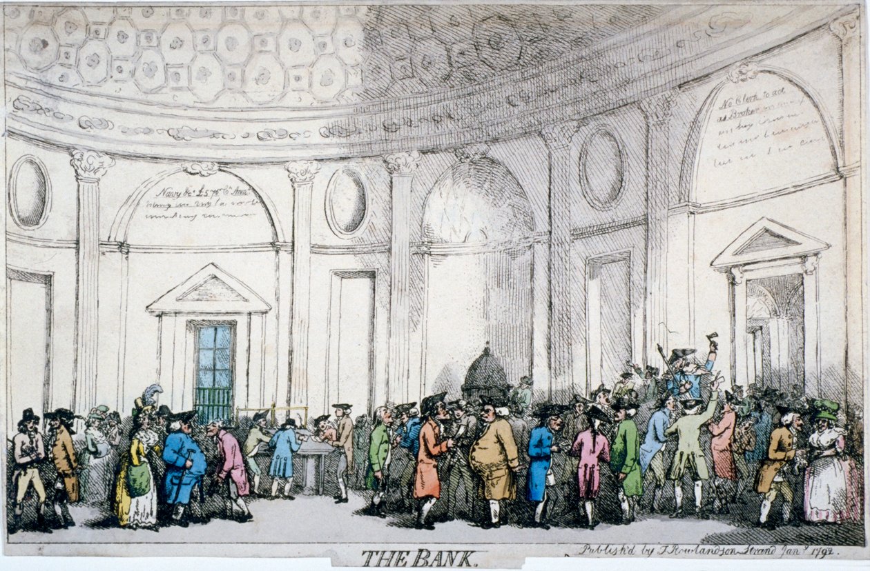 A Bank of England belső képe, City of London, 1792. alkotó: Thomas Rowlandson