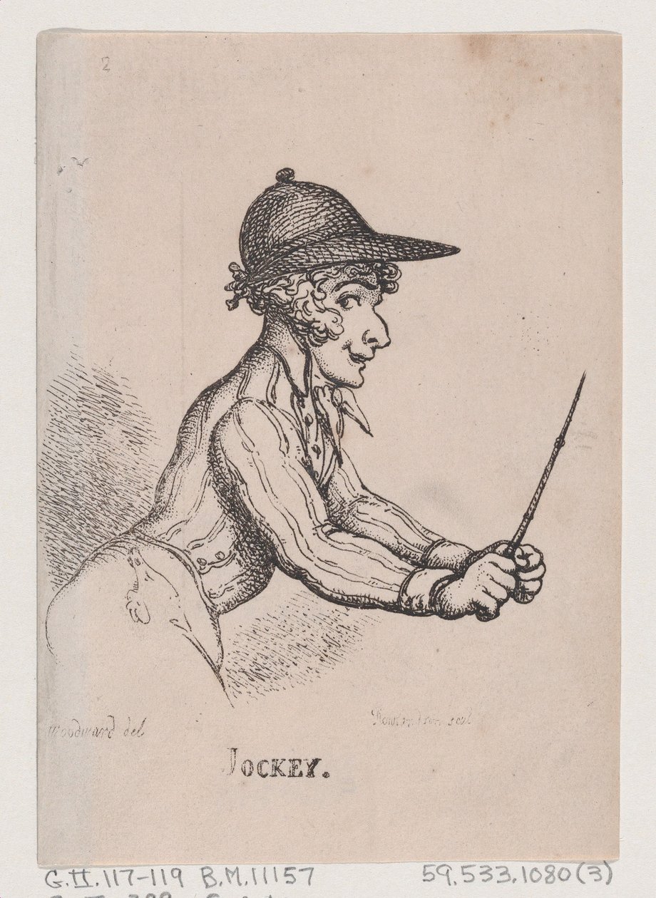 Jockey, 1808. április, 1808. április. alkotó: Thomas Rowlandson