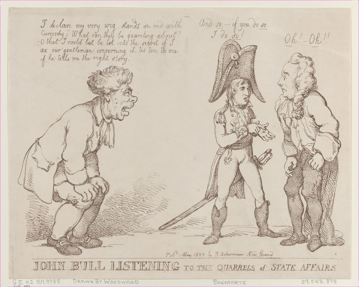 John Bull hallgatja az államügyek viszályait, 1803. május 1., 1803. május 1. alkotó: Thomas Rowlandson