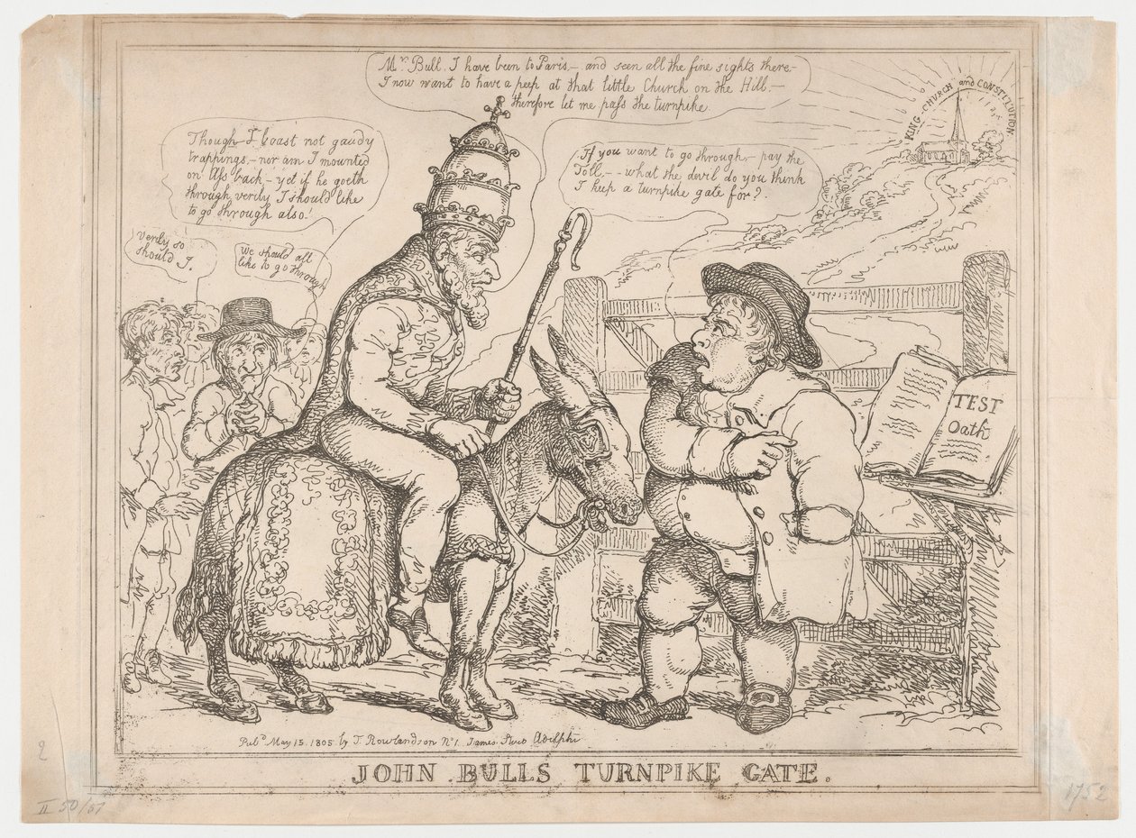 John Bull fizetőkapuja alkotó: Thomas Rowlandson