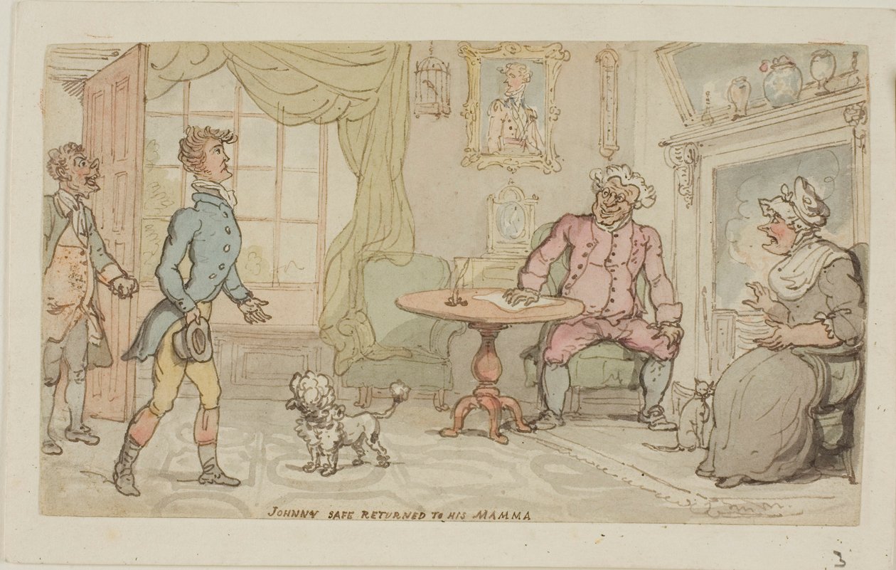 Johnny Safe visszatért az anyjához alkotó: Thomas Rowlandson