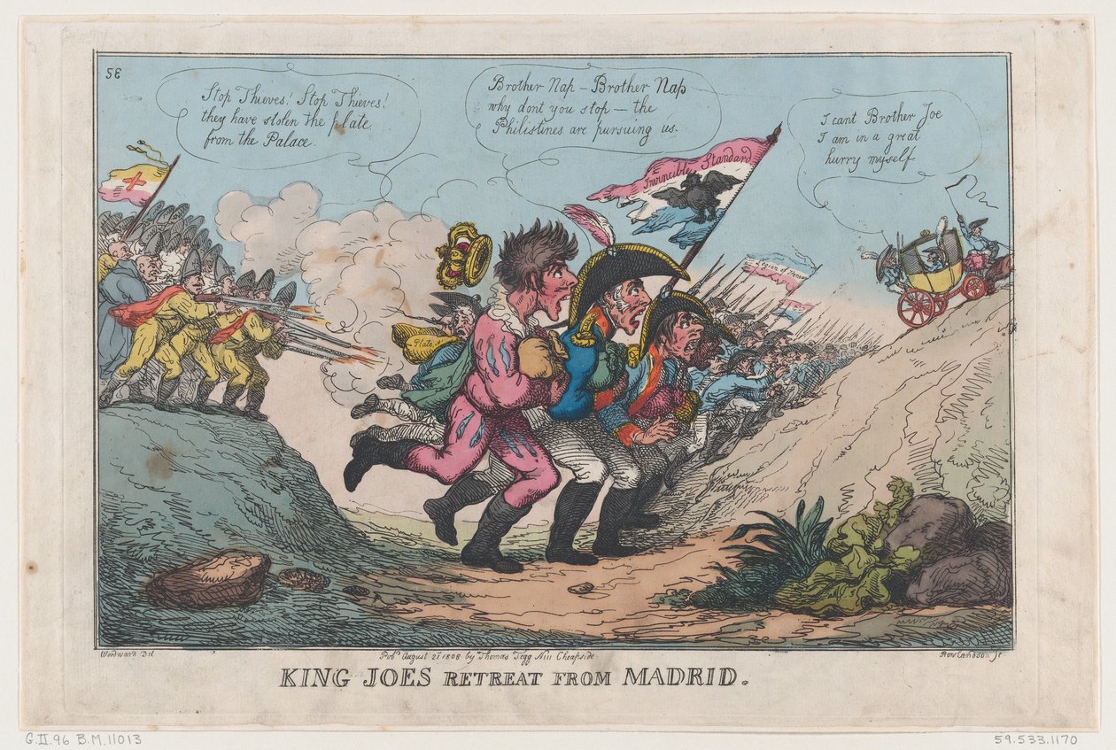 Joe király visszavonulása Madridból, 1808. augusztus 21., 1808. augusztus 21. alkotó: Thomas Rowlandson