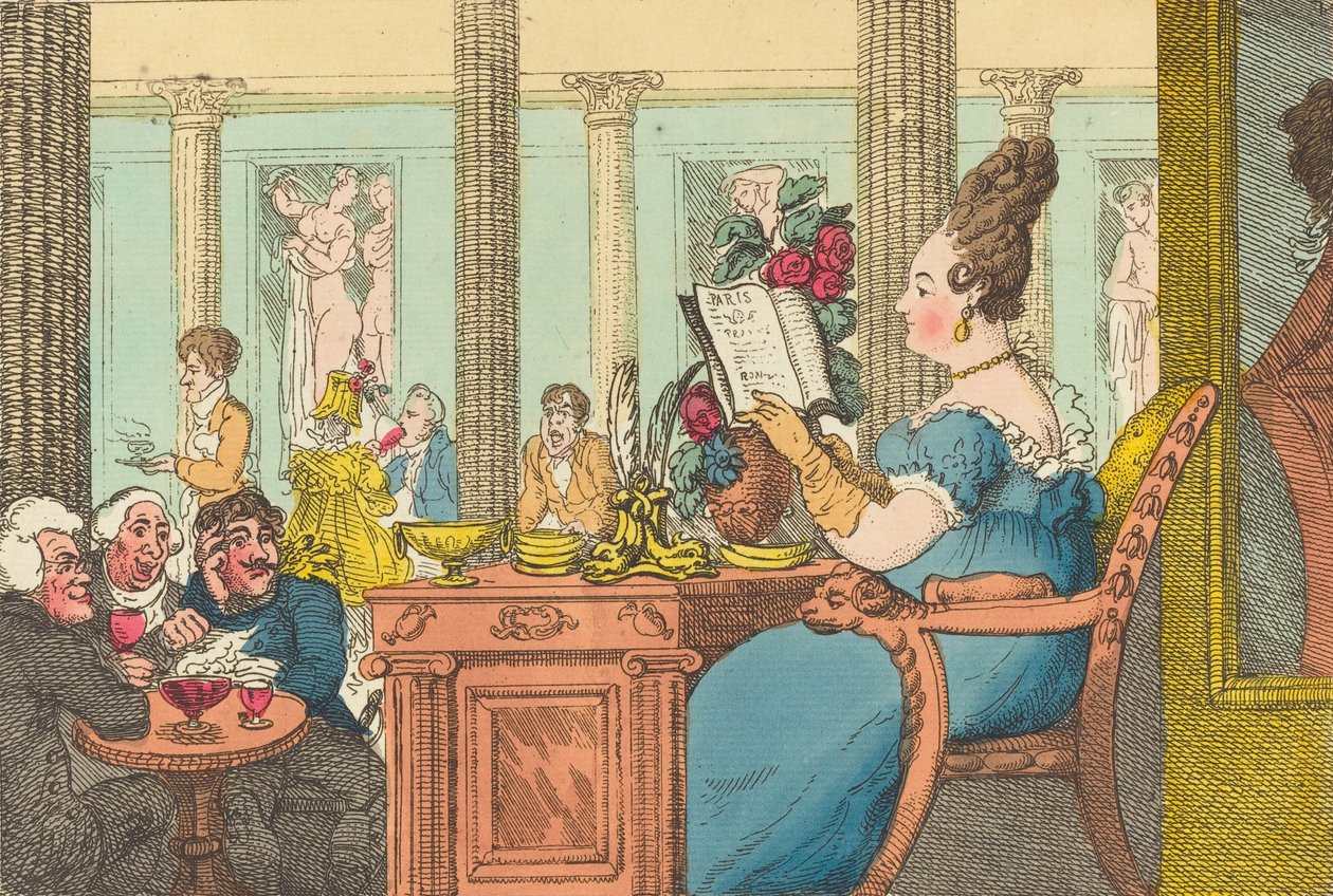 La Belle Limonaudiere a Cafe des Mille Colonnes-ban, Palais Royal, Párizs, 1814. alkotó: Thomas Rowlandson