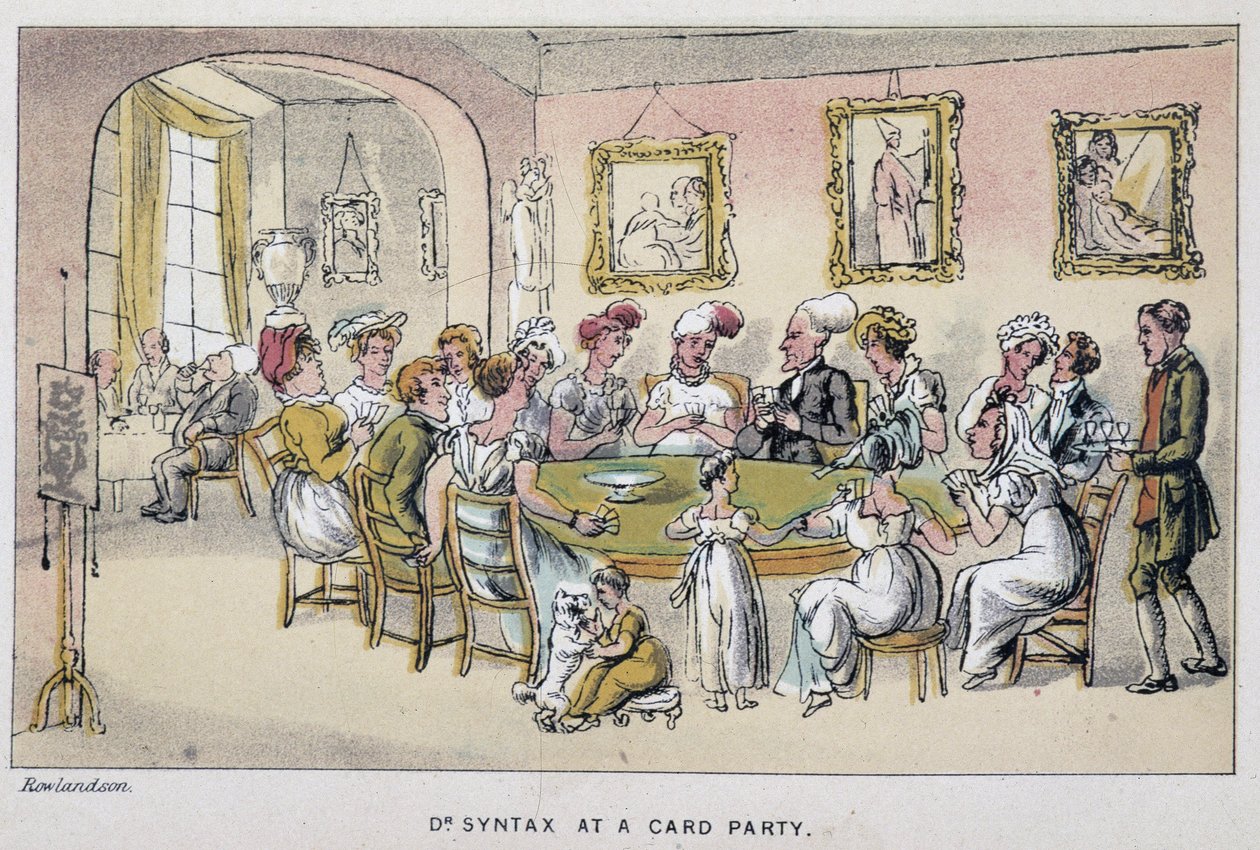 La docteur à une partie de cartes - a „” Doctor Syntax három körútjában: a festői vigasz és feleség keresésében” William Combe, ill. Rowlandson alkotó: Thomas Rowlandson