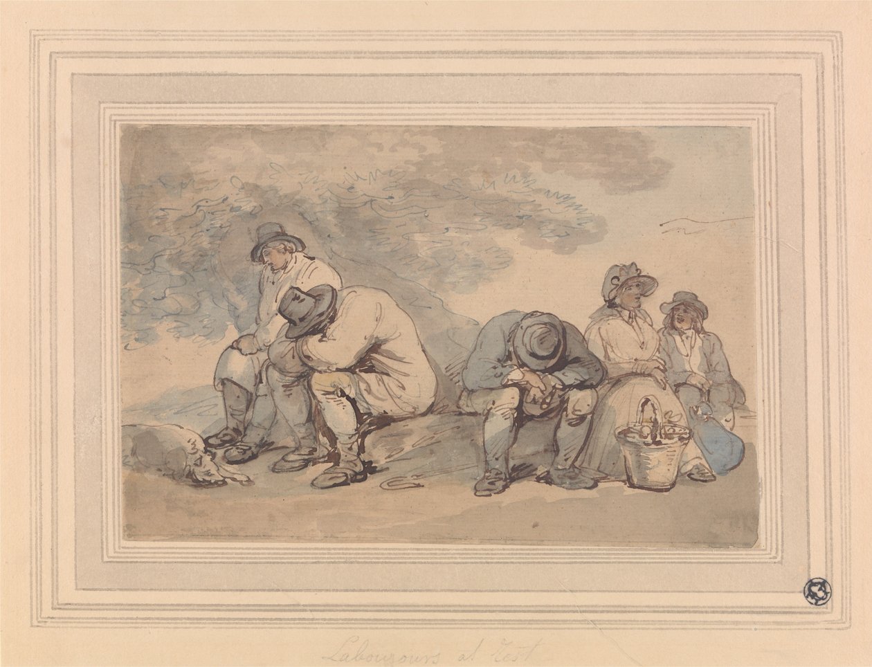 Pihenő munkások alkotó: Thomas Rowlandson
